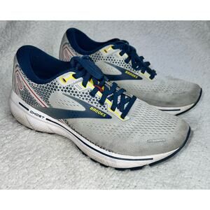 Brooks Ghost 14 Grey Titan Maize Athletic Running Sneakers - size 7 - K5